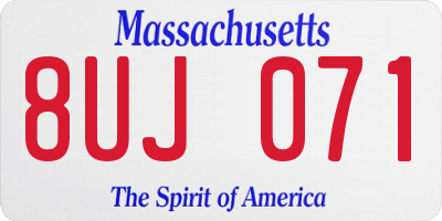 MA license plate 8UJ071