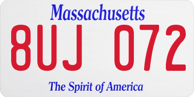 MA license plate 8UJ072