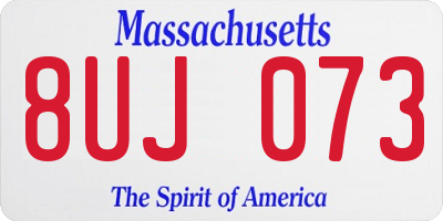 MA license plate 8UJ073