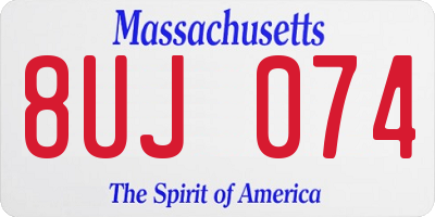 MA license plate 8UJ074