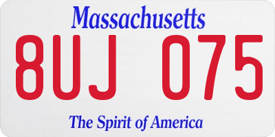 MA license plate 8UJ075