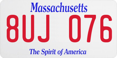 MA license plate 8UJ076