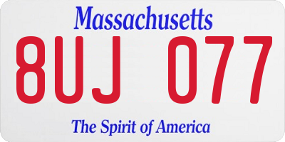 MA license plate 8UJ077