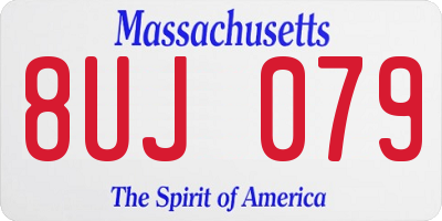 MA license plate 8UJ079