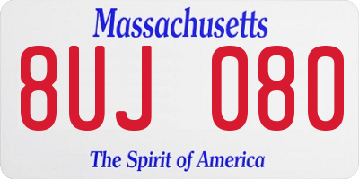 MA license plate 8UJ080