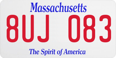 MA license plate 8UJ083