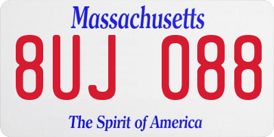 MA license plate 8UJ088
