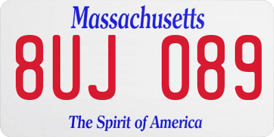 MA license plate 8UJ089