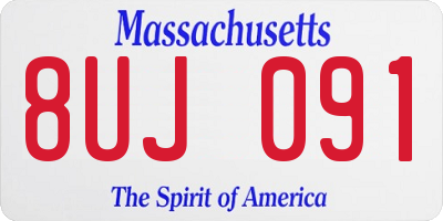 MA license plate 8UJ091