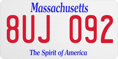 MA license plate 8UJ092