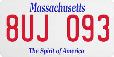 MA license plate 8UJ093
