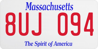 MA license plate 8UJ094