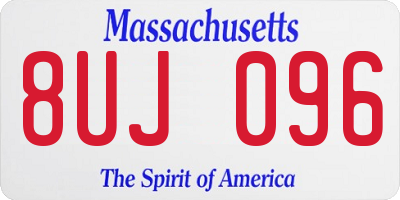 MA license plate 8UJ096