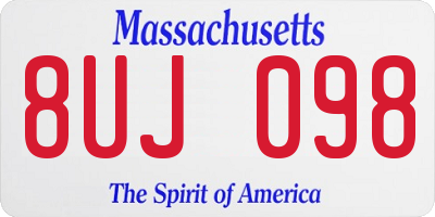 MA license plate 8UJ098