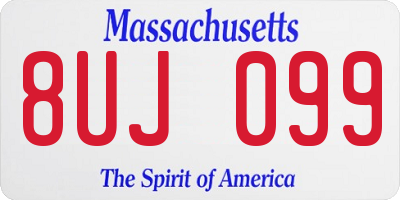 MA license plate 8UJ099