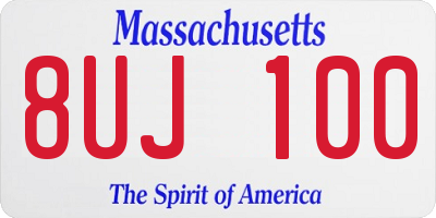 MA license plate 8UJ100