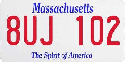 MA license plate 8UJ102