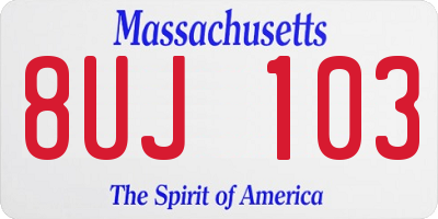 MA license plate 8UJ103