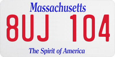 MA license plate 8UJ104