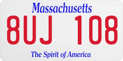 MA license plate 8UJ108