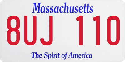 MA license plate 8UJ110