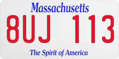 MA license plate 8UJ113