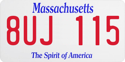 MA license plate 8UJ115