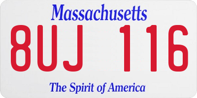 MA license plate 8UJ116