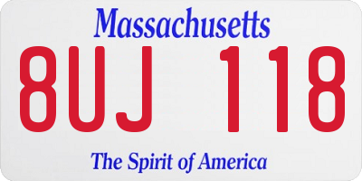 MA license plate 8UJ118
