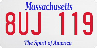 MA license plate 8UJ119