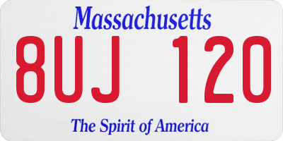 MA license plate 8UJ120
