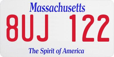 MA license plate 8UJ122