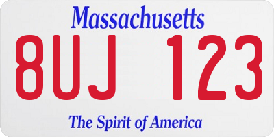 MA license plate 8UJ123