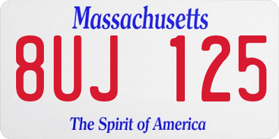MA license plate 8UJ125