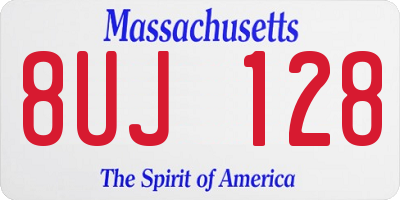 MA license plate 8UJ128