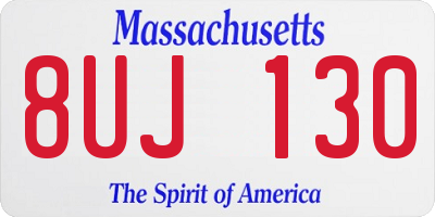 MA license plate 8UJ130