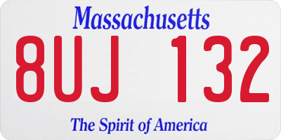 MA license plate 8UJ132