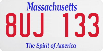 MA license plate 8UJ133