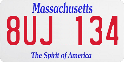 MA license plate 8UJ134