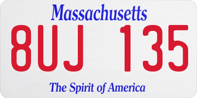 MA license plate 8UJ135