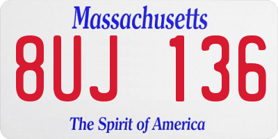 MA license plate 8UJ136