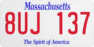 MA license plate 8UJ137