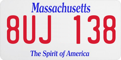 MA license plate 8UJ138
