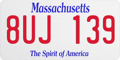 MA license plate 8UJ139