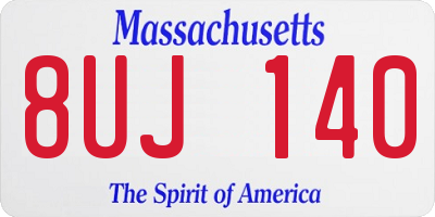 MA license plate 8UJ140
