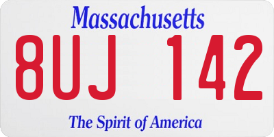 MA license plate 8UJ142