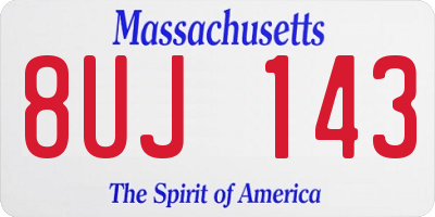 MA license plate 8UJ143
