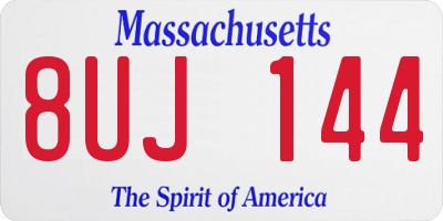 MA license plate 8UJ144