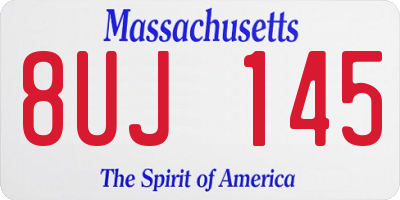 MA license plate 8UJ145