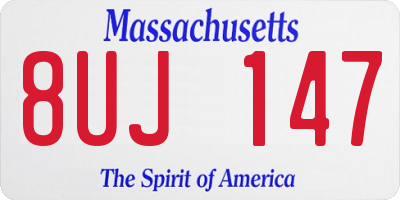 MA license plate 8UJ147